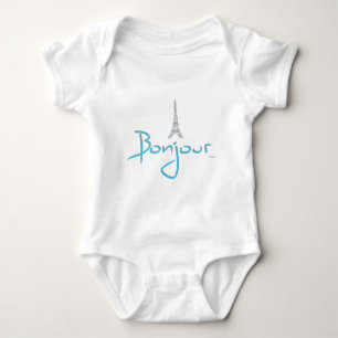 Bonjour (hallo) Paris Eiffelturm Baby Strampler
