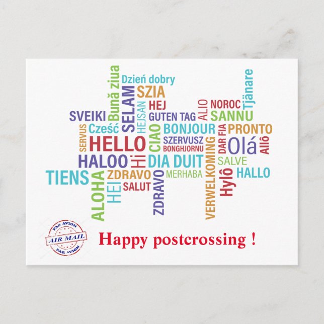 Bonjour Happy Postcross! Postkarte (Vorderseite)