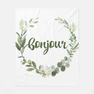 Bonjour Hello French Fleecedecke