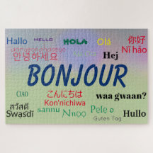 Bonjour Hello many Languages World Colorful