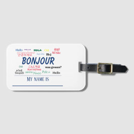 Bonjour Hello World Travel Languages Colorful Name Gepäckanhänger
