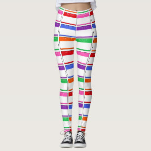Bonjour Hola Salut Nom Tag Yoga Pants Gym Leggings