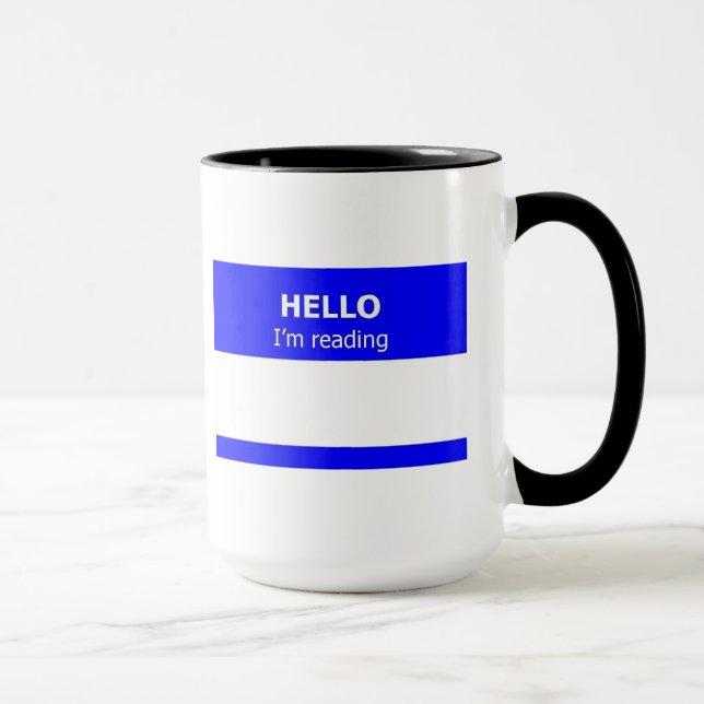 Bonjour je lis la tasse de sonnerie (Droite)