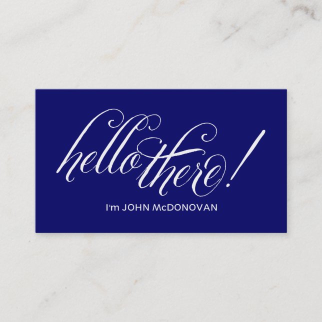 Bonjour là ! Carte de visite bleu (Devant)