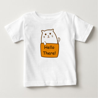 Bonjour là T-shirt mignon de minou de chat