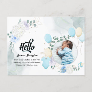 Bonjour le monde faire-part de naissance carte pos
