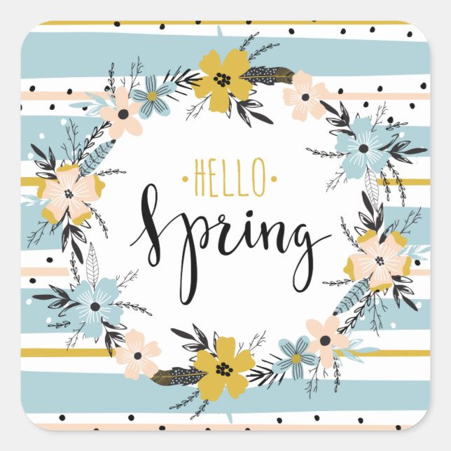 Bonjour le printemps. Stickers Cadeaux de Pâques F (Devant)