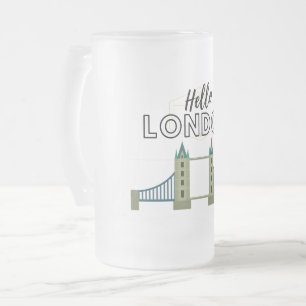 Bonjour Londres Frosted Glass Beer Mug