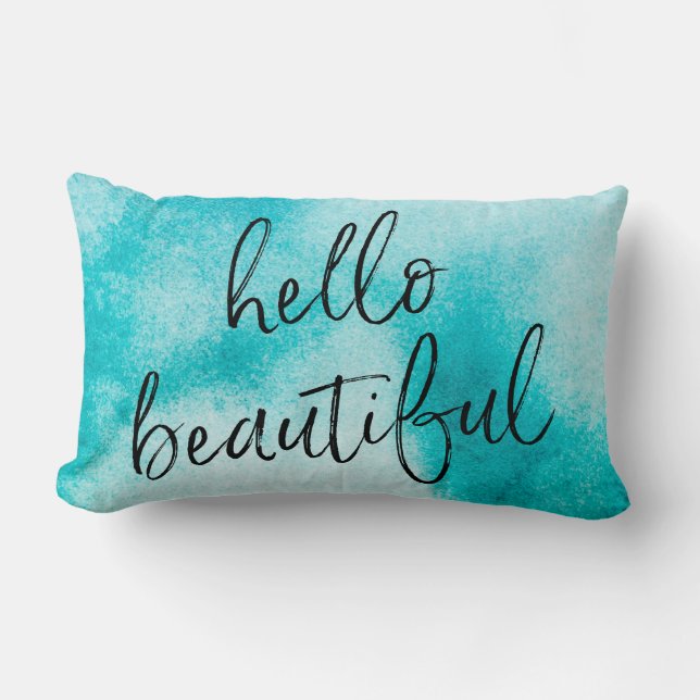 bonjour magnifique coussin d'aquarelle lettré à la (Recto)