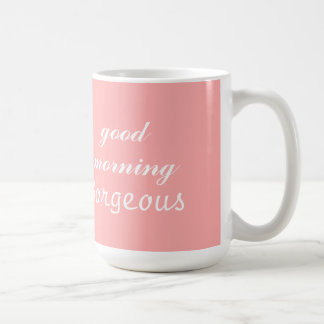 Bonjour Magnifique tasse de café rose
