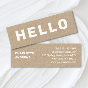 BONJOUR ! Mini Carte de visite minimaliste moderne