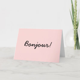 Bonjour Modern Script Creme Elfenbein Design Karte