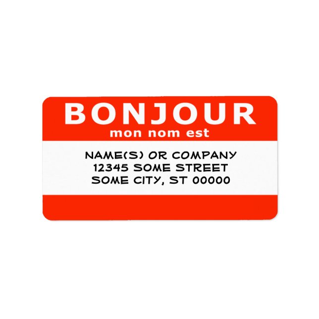 BONJOUR mon noest Adressaufkleber (Vorne)
