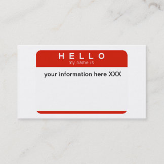 Bonjour mon nom est des cartes de visite