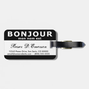 BONJOUR mon nom est (noir) Gepäckanhänger