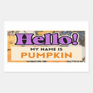Bonjour Mon nom est Sticker Automne Citrouille