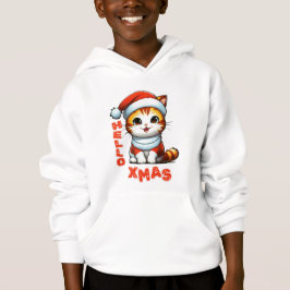 Bonjour Noël - Chat de Noël mignon en costume Père