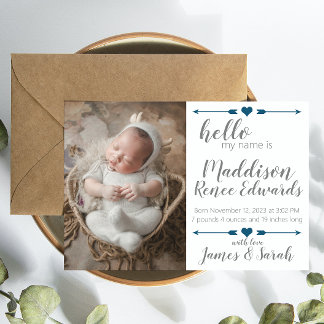 Bonjour nouveau faire-part de naissance bébé avec 