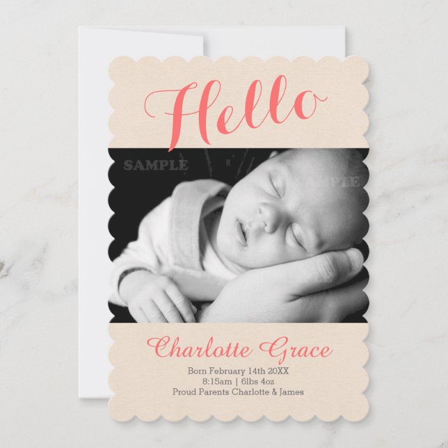 Bonjour nouveau Modèle photo bébé (Devant)