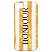Bonjour Orange Stripe Bokeh