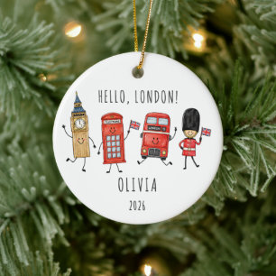 Bonjour Ornement de Voyage Personnalisé à Londres