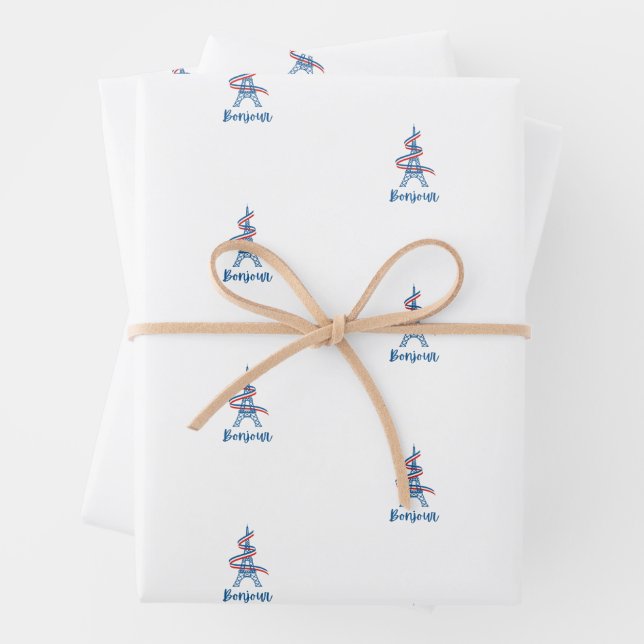 Bonjour Packpapier Geschenkpapier Set (Beispiel)