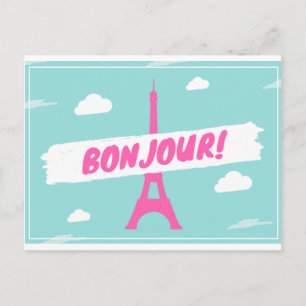 Bonjour Paris Frankreich Eiffelturm Postkarte