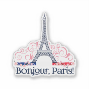 Bonjour Paris Niedlich Pariser Design Aufkleber