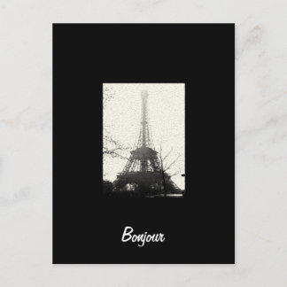 Bonjour Paris Postcard Postkarte