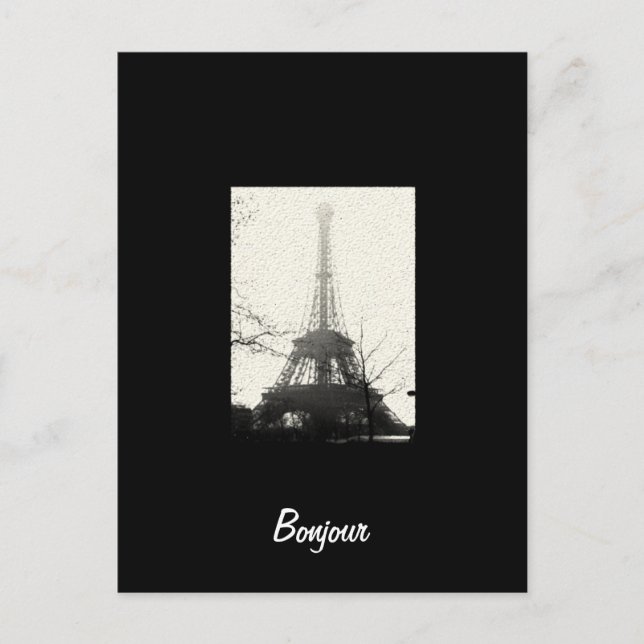 Bonjour Paris Postcard Postkarte (Vorderseite)