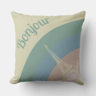Bonjour Paris Tour Eiffel Oreillers