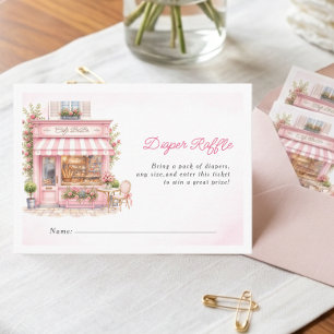 Bonjour Pariser Café Bebe Rosa Babyparty Begleitkarte
