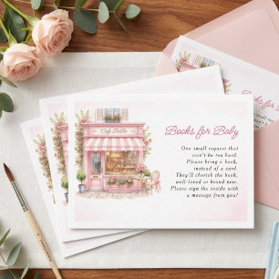 Bonjour Pariser Café Bebe Rosa Babyparty Begleitkarte