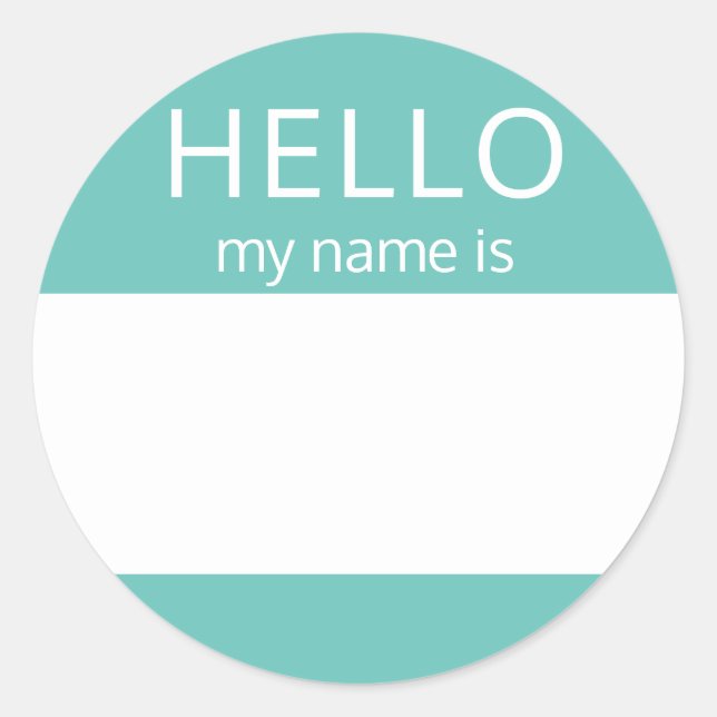 BONJOUR Personnalisé Mon Nom Est Sticker Badge Bla (Devant)