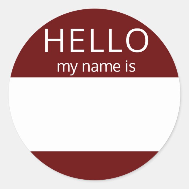 BONJOUR Personnalisé Mon Nom Est Sticker Badge Bla (Devant)