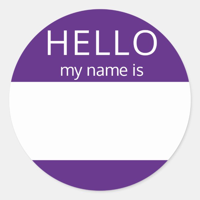 BONJOUR Personnalisé Mon Nom Est Sticker Badge Bla (Devant)