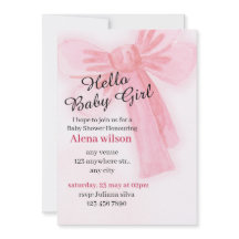 Bonjour petite fille | Invitation de Baby Shower à