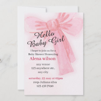 Bonjour petite fille | Invitation de Baby Shower à
