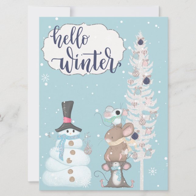 Bonjour photo d'hiver Carte de Noël (Devant)