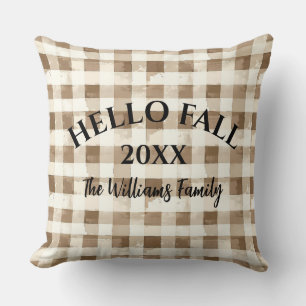 Bonjour Plaid Marron Automne Coussin de Jardin