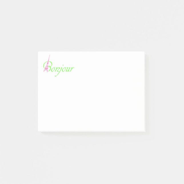 Bonjour Post-it Klebezettel (Vorderseite)