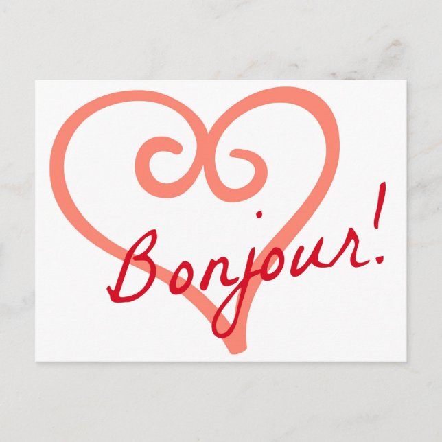 Bonjour Postcard Postkarte (Vorderseite)