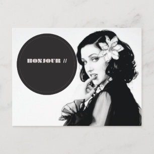 Bonjour Postcard Postkarte