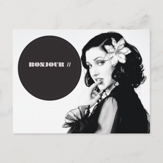 Bonjour Postcard Postkarte (Vorderseite)