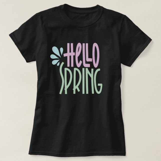 Bonjour Printemps mignon T-shirt (Design devant)