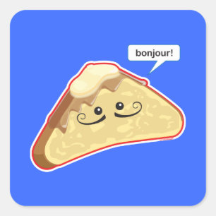 Bonjour! Quadratischer Aufkleber