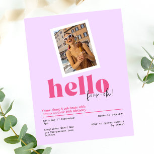 "Bonjour, quatre oh !" Invitation violette à 40e a