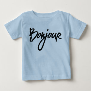 Bonjour Script (schwarz) für Liebhaber von France Baby T-shirt