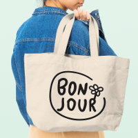 Bonjour Simple Modern Floral French Gruß