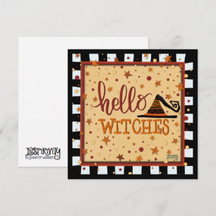 Bonjour Sorcières Ami Drôle Halloween Carte de vac